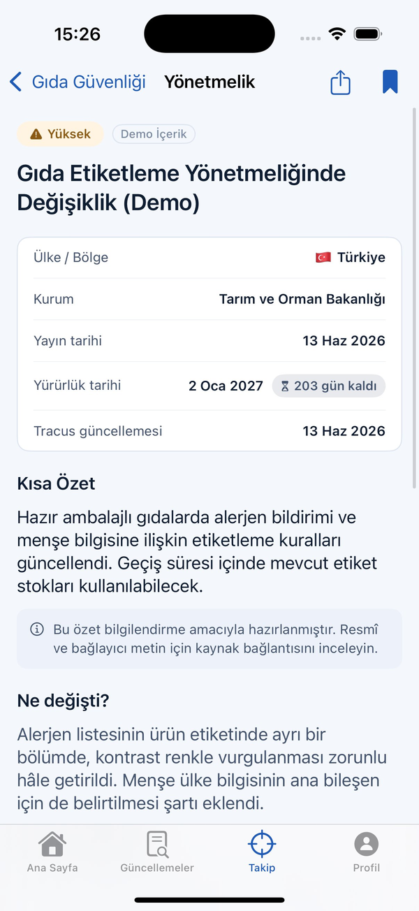 Tracus değişiklik detayı