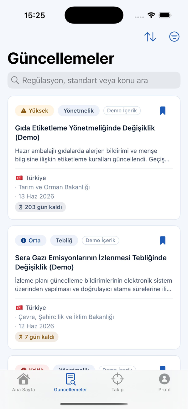 Tracus güncelleme listesi